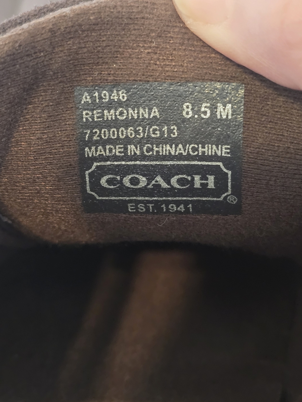 COACH New York REMONNA Brown Logo Shoes Sneakers Beige Canvas Suede Lace Up 8.5M - Picture 8 of 9